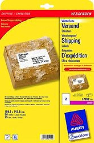 Wetterfeste Versandetiketten 199,6x143,5mm weiss aus Polyester