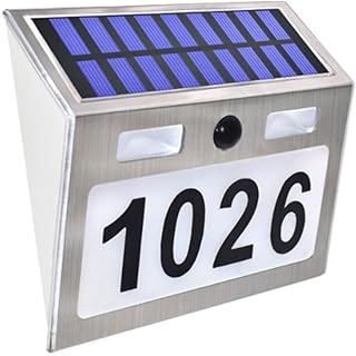 BGEDL Exterior Door Sign Light Light-Controlled Solar Wall Light Solar Door Sign Signage Light Solar Digital Door Number Light Household Door Number Number Plate Letter Signage Light Garden Sign
