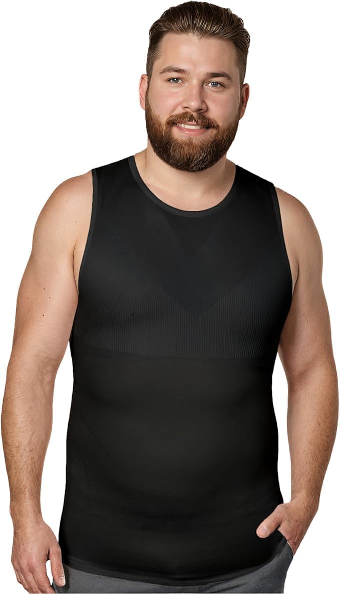 QORE LOGIQ Gynecomastia Compression Shirt Men - Premium Slimming Undershirt Compression Tank Top Mens Shapewear & Body Shaper - Image 2