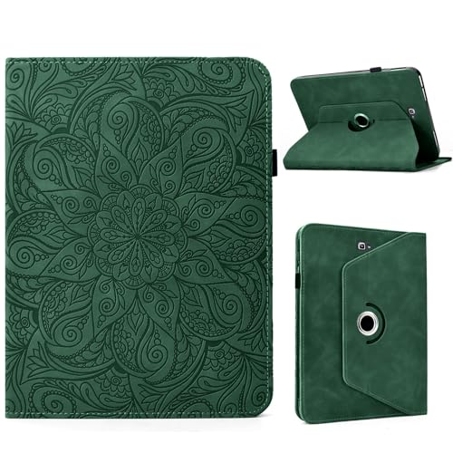 Image of ONETHEFUL Rotating Tablet Case for Samsung Galaxy Tab A6 10.1 Inch 2016 (SM-T580/SM-T585) - Protective PU Leather with 360 Degree Swiveling, Stand, Card Slots, Pen Holde | Green