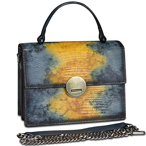 Image of Genuine Leather Satchel for Women Small Purse Vintage Handmade Top Handle Handbag Retro Designer Crossbody Phone Bag
