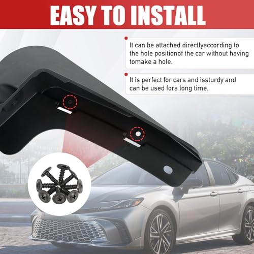 Image of Mud Flaps Splash Guards Front & Rear 4 Piece Kit for 2025 Toyota Camry Hybrid SE /XSE XV80, Durable ABS Mudguards