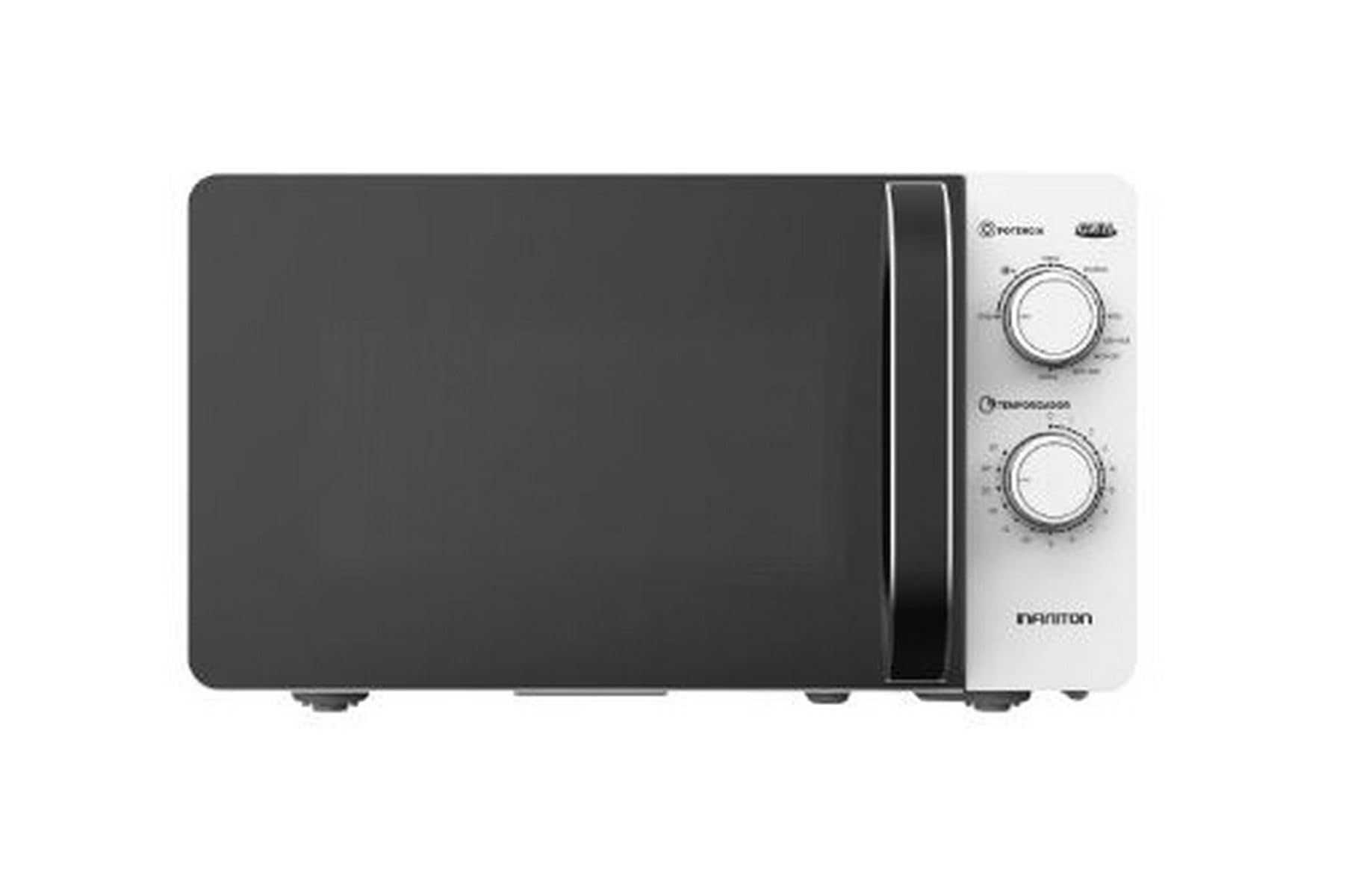 INFINITON Microondas MW-GW2090, 20 Litros, 800 W, Grill, Temporizador de 0 a 35 minutos, Apertura de puerta con tirador, Blanco