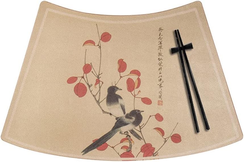 10 PCS Placemat Restaurant Table mats Chinese Style placemats Heat Insulation Soft Washable (Cool or: H) (A)