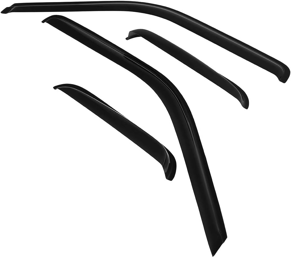 LUJUNTEC Side Window Deflector Dark Smoke, 4-Piece Fits for 1988-1999 For Chevrolet C1500