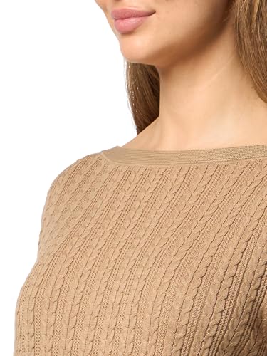 Image of Nautica Women's Long Sleeve Cable Boatneck Sweater