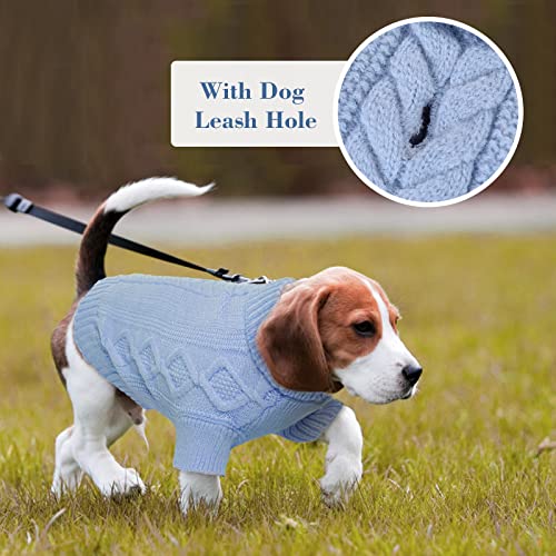Hjumarayan Hundepullover Kleine Hunde - Schlicht & Elegant Hunde Pullover, Warm Hundepullover mit Geschirrloch, Schöner Hundepulli mit Beinen Hund Pullis für Chihuahua (Blau XS)