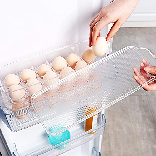 Image of INKULTURE Acrylic Egg Storage Box or Egg Trays for Refrigerator with Lid & Handles Egg Tray Box for 12 Egg | Long Clear & Unbreakable