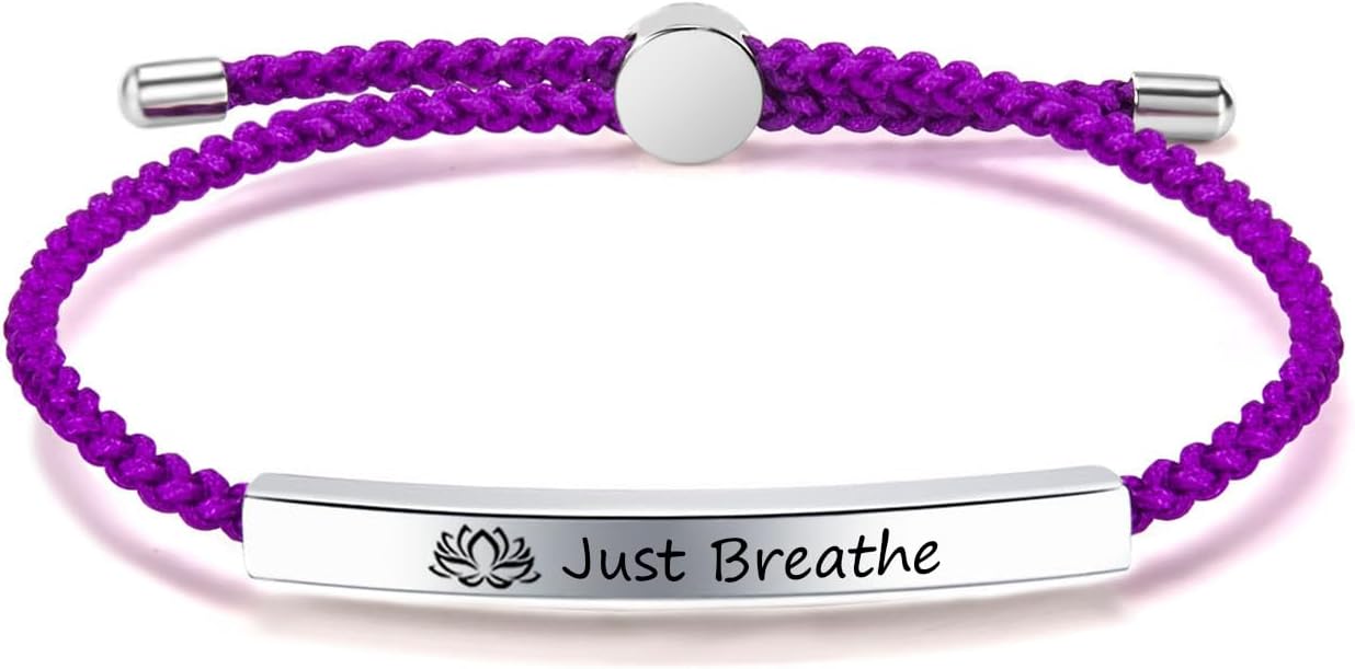 Personalized Nautical Handmade Braided Rope String Stainless Steel ID Inspirational Adjustable Bracelets,Motivation Jewelry for Son Daughter Best Friend