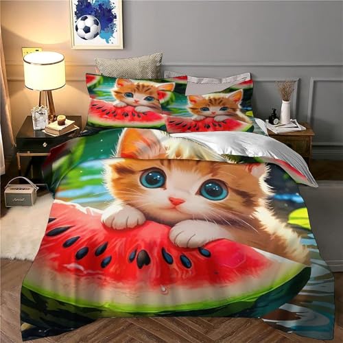 Housse de couette chat avec zip fermeture éclair lit King 220x240 - 5