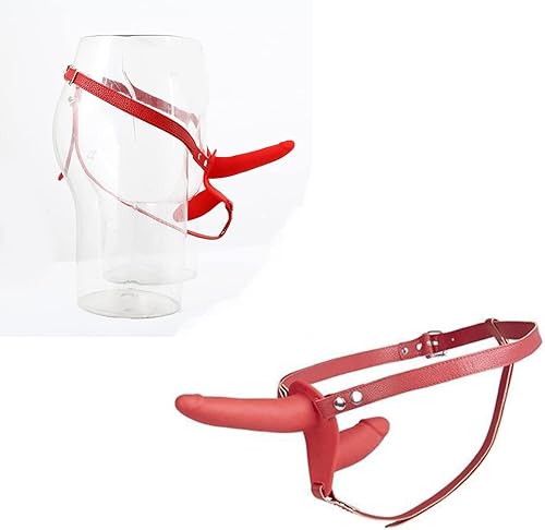 Use pantalones de cuero, consoladores de pene falso, consoladores de enchufe anal JJ, estimulador de vagina para el punto G, entrenamiento, empuje,