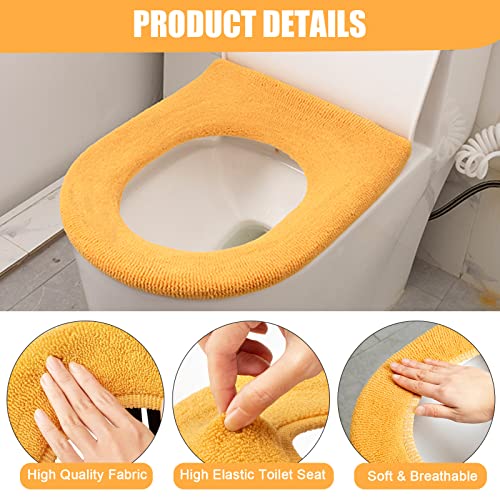 Riakrum 10 Pcs Toilet Seat Cover Pads Soft Thicker Toilet Seat Cushion Cover Stretchable Washable Comfortable Toilet Seat Warmer For Bathroom Travel Kids #TOP4