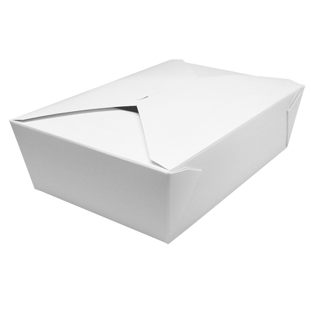Karat FP-FTG76W 76 fl.oz. 7.8" x 5" X 2.4" Fold-to-Go Box #3, White (Pack of 200)