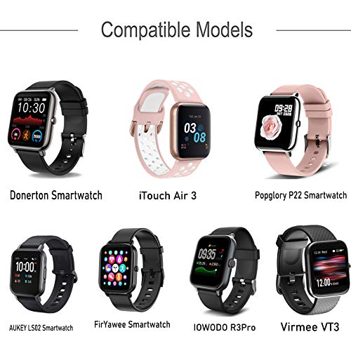 Giaogor Stretch Elastics Adjustable Strap Compatible for Popglory 22/Donerton Smartwatch/itouch air 3/FirYawee Smartwatch/Virmee VT3 (Leopard) - Image 3