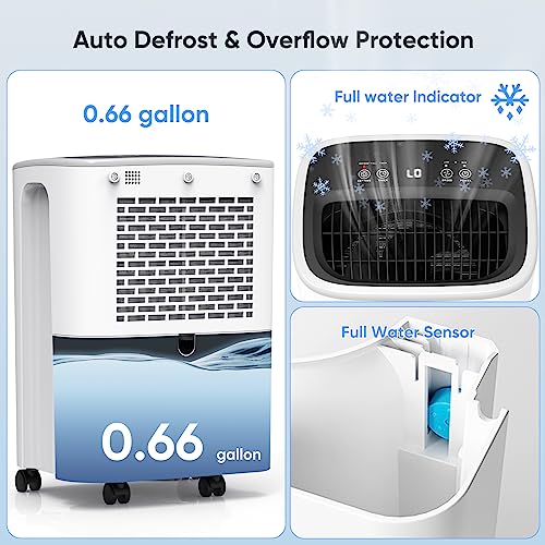 2500 Sq. Ft 30 Pint Dehumidifier, Colaze Dh01 Energy Star Dehumidifiers With Drain Hose For Home Basement Bedroom Bathroom, Auto Defrost & Overflow Protection & Timer & Drying Function With 0.66 Gal Water Tank #TOP5