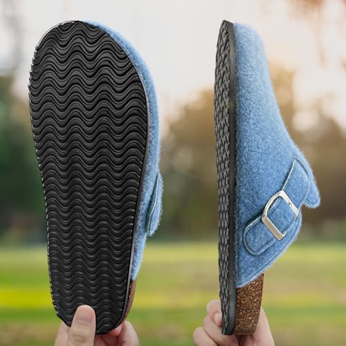 Image of BULLIANT Women Mules Clogs-Memory Foam Cushioned Cork Footbed-Fleece Lined | Unisex | Adjustable Fit | Memory Foam Cushioning | Wet-Resistant PU Shoes for Nurses & Housekeepers