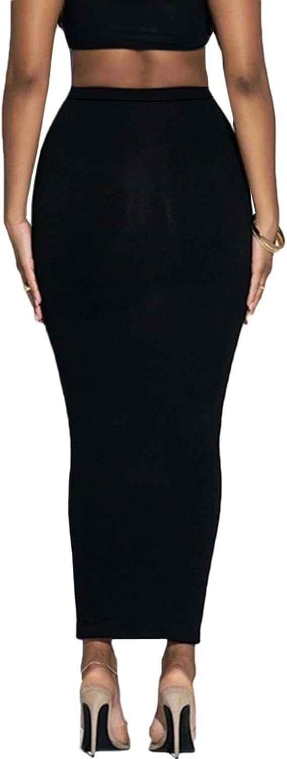 Women's Long Pencil Skirt - High Waisted Summer Fall Y2K Club Bodycon Tight Maxi Skirts - Image 5