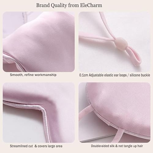 Elecharm Satin Silk Eye Mask 4 Color Assorted Sleeping Mask With Adjustable Elastic Ear Loops Blindfold For Travel Meditation Nap #TOP2