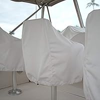 Vista 6 de WDFS - Funda para asiento de barco, silla capitán, timonel, resistente al polvo, resistente a los rayos UV, cierre elástico, para exteriores, yate