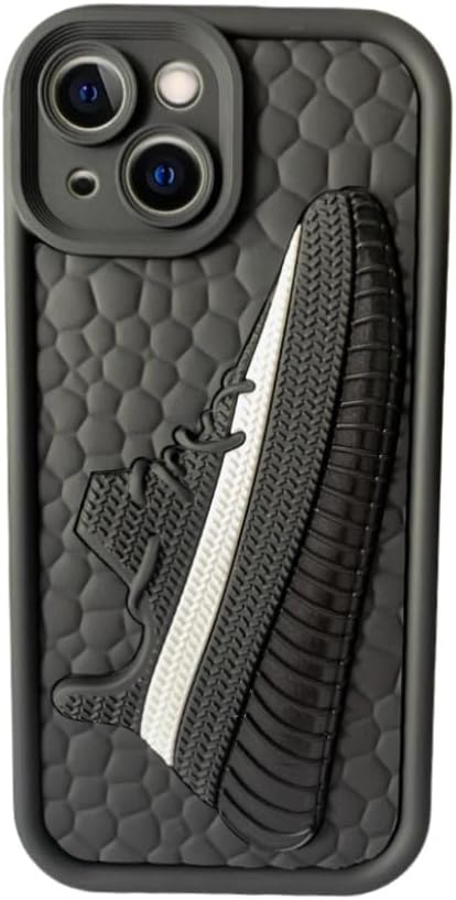 Cool Luxury Phone Case for iPhone 16 Plus Case,Street Aesthetic Shockproof Designer for Boys Men,3D Classic Sneaker Design Cases Compatible with iPhone 16 Plus case Black