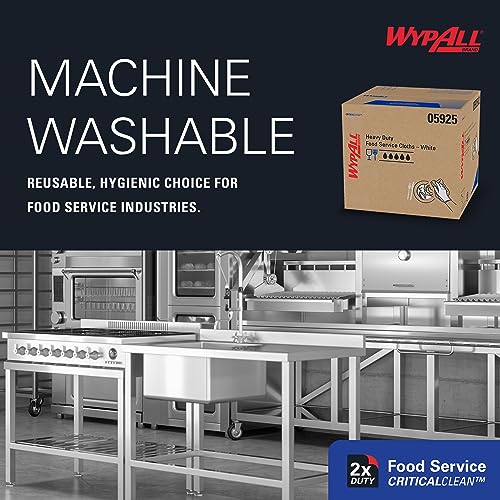 WypAll CriticalClean Cloths Heavy Duty Foodservice Wipes (05925), Quarterfold Towels, White (1 Box of 300 Sheets, 300 Sheet Total)