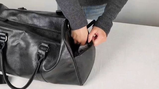 Borsone Da Viaggio Uomo 39L In Pelle - Impermeabile, Per Sport, Palestra E Weekend, Con Tasca Scarpe - Foto 8