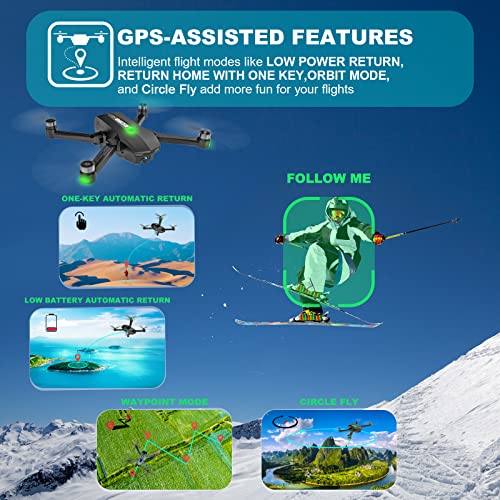 Untei Drones With Camera For Adults 4K, Gps Auto Return Home, Optical Flow Positioning, Brushless Motor, Headless Mode, 46Mins Flight Time #TOP3
