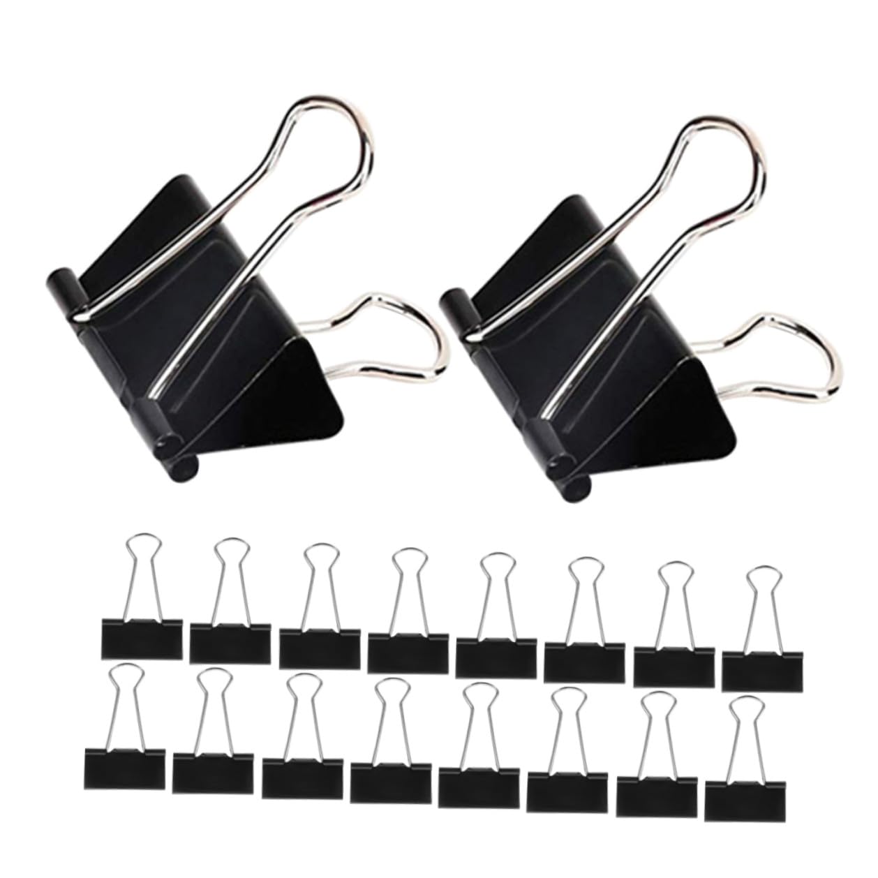 SHINEOFI 60 piezas Clips Metálicos de Oficina Negros Resistentes para Organizar Escolares y Empresariales