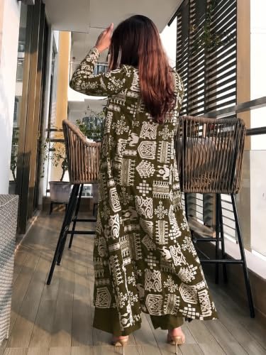 Image of ANNI Designer Kurta Sets for Women Viscose Printed | Kurta with Dupatta Set | A Line Kurti Set for Women | Square V Neck 3 /4 Sleeve Ethnic Outfit | Designer Indian Kurti Stylish Clothing