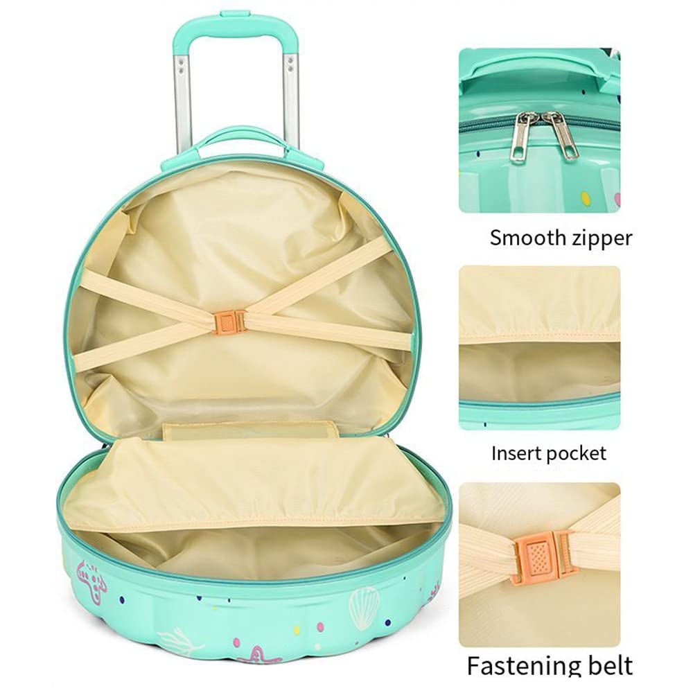 Maleta Trolley Infantil Equipaje Shell De Gran Capacidad con Ruedas Universales 44X35x22cm(Color:Light Green)