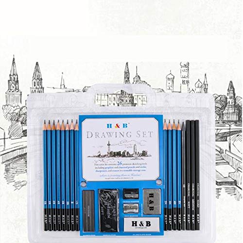 VIDOO 26 Anfänger Skizze Holz Bleistift Zeichnung Werkzeug Set Kunst Malerei Set Für Studenten Studie