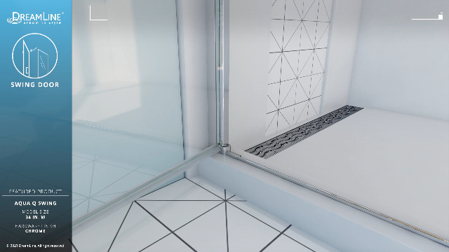 DreamLine Aqua-Q Swing 40 inch W x 72 inch H Frameless Swing