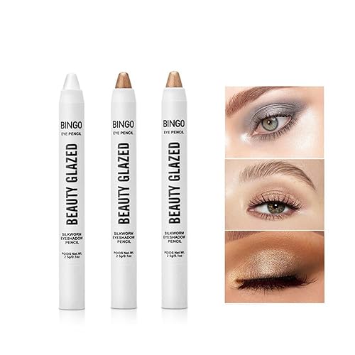 Miniatura 7 de UOCK Sombra de ojos, 3 lápices de sombra de ojos en crema brillante, resistente al agua y de larga duración, barra de contorno de color metálico