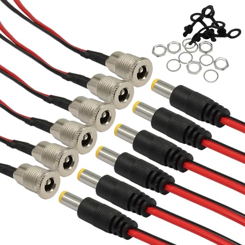 6 sets conector hembra panel 5.5x2.1mm Zorfeter miniatura 2