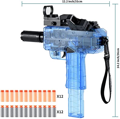Image of BONIRY Airsoft Uzi - SMG Nerf Machine Gun Rapid Fire Automatic Toy Gun for Boys Girls, 24 Bullets Electric Pistol Full Auto With BB Blaster for Outdoor Shooting Game Age 14+ (Blue)