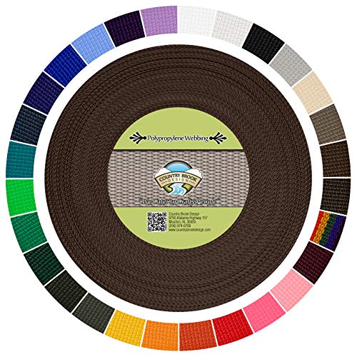 Country Brook Design - Polypropylene Webbing (Milk Chocolate, 50 Yards, 1 Inch)