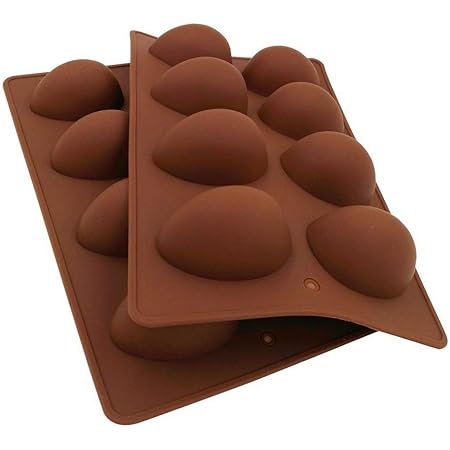 Echodo Egg Shape Soap Mold Non Stick Silicone Half Egg Mold for Soap Making, Truffles Chocolate, Candy, Jelly, Desserts, Ice Tray Backing Set Cake Mould 2 Packs