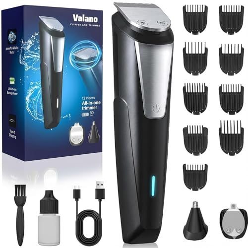 Valano Tondeuse Cheveux Hommes et Tondeuse Barbe Homme, 3 en 1 Rasoir Electriques Hommes Set,...