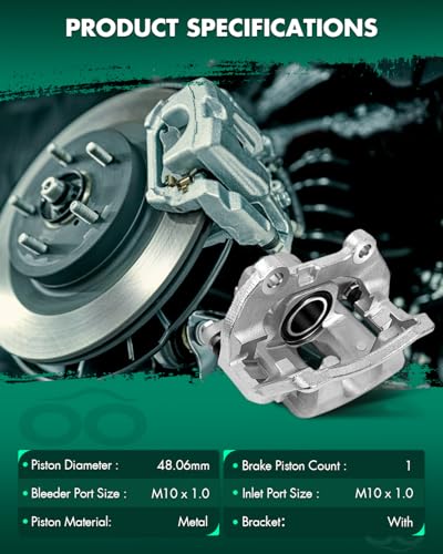 Image of SCITOO Rear Left Brake Caliper With Bracket 18B4804 Compatible For Buick 2004-2007 For Chevrolet 2002-2009 For GMC 2002-2009 For Isuzu 2003-2008