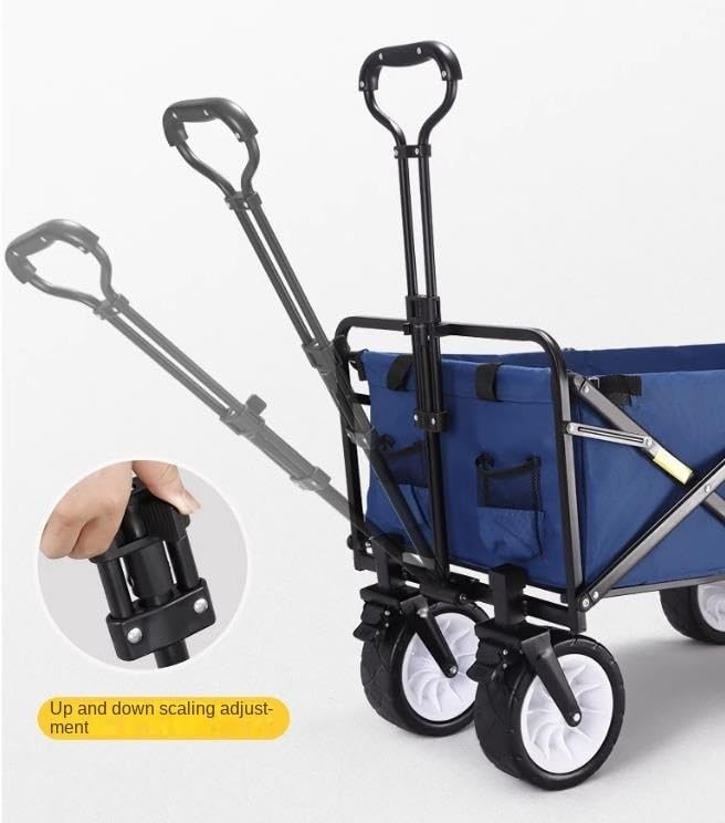 Einkaufswagen Faltbarer 4-Rad-Campingwagen, Gartenwagen für Einkauf, Outdoor-Transport, Strand-, Picknick- und Campingbedarf – Bild 4
