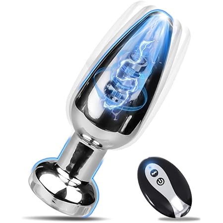 4.6in Vibrating Butt Plug Metal Anal Plug with Remote, Prostate Massaging Device Anal Trainer Vibrator Butt Training Stimulator Massager 10 Vibrations Stainless Adult Sex Toys & Games for Men & Women