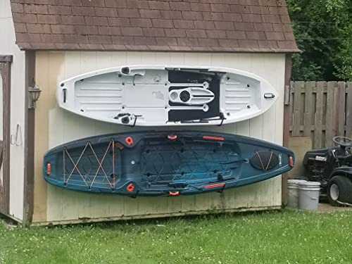 4 Pack Heavy Duty Garage Indoor Kayak Storage Hooks, Wall Mount Utility Hanging Rack, Garage Storage Canoe Hangers For Ladders, Folding Chairs, Bike, Boat, Surfboard, Paddle-Board And Ski Board #TOP4