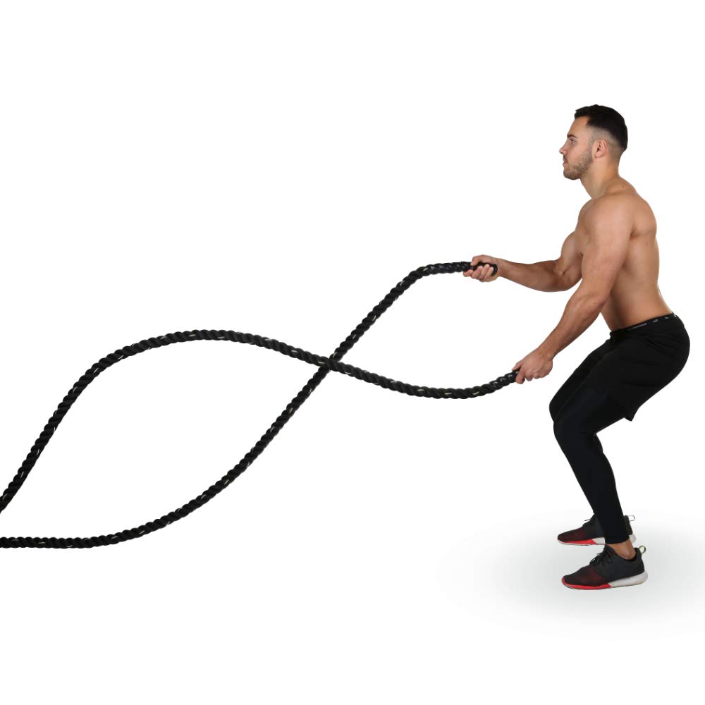 Suprfit Battle Rope - Power Rope für Cross Training und Functional Training, Schwungseil zur Förderung der Kraft und Ausdauer, Länge: 15 Meter, Material: Kunstfaser, ummantelte Seilenden
