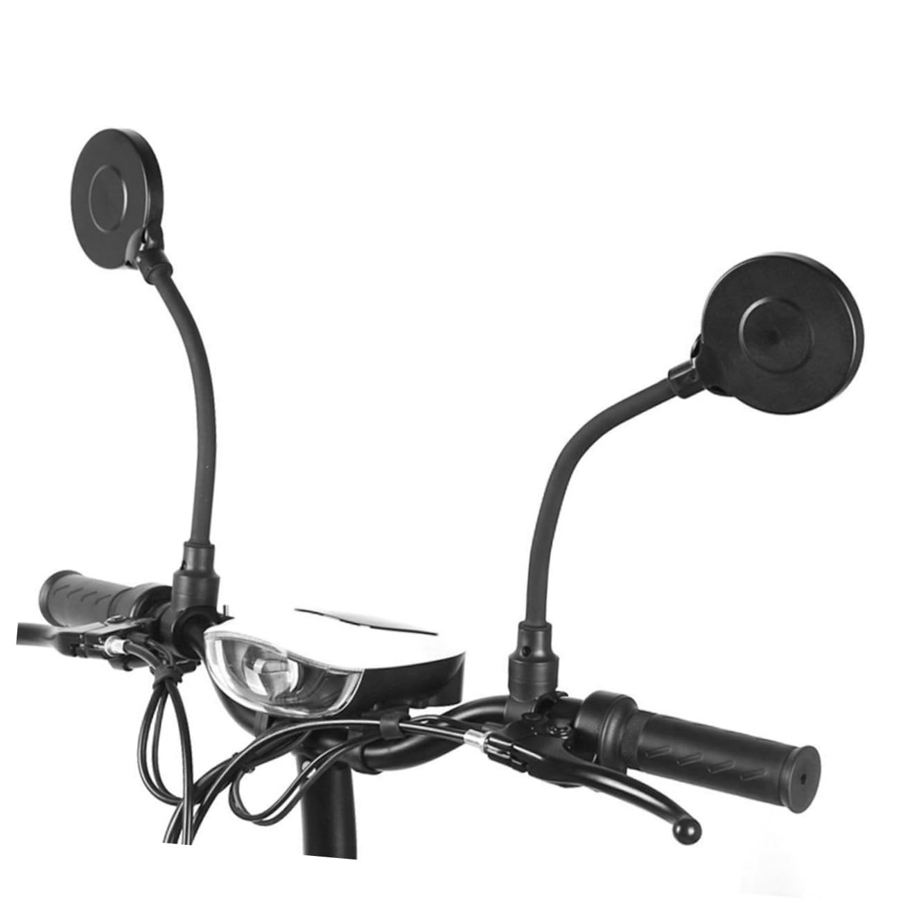 2 Pezzi Specchio Retrovisore Nero per Regolabile Bicicletta | Installazione Facile, Visione Larga e Chiara, Alluminio, Abs e Acrilico, per Scooter e Mountain Bike