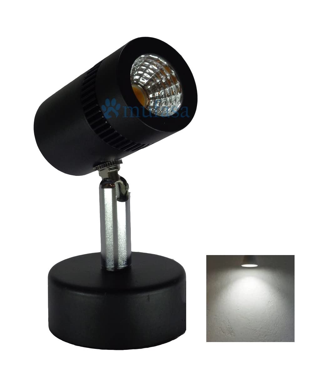 Mufasa 3 Watts Black Body LED Spot Focus Wall Light 11cm (Please Check Dimensions Image) - (White, Aluminium)-image-27