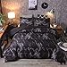 A Nice Night Black Marble Design Quilt Comforter Set,Soft Lightweight Microfiber Comforter Bedding Set for Men and Women, Queen Size
