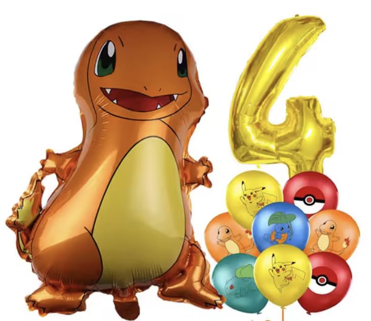 Pokémon Number/Numerical Balloons | 15+ Years | Charmander | Four — image 1
