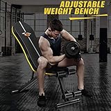 Klappbare Hantelbank, Multifunktion Trainingsbank Fitnessbank for Hause Gym, Verstellbare Schrägbank Flachbank für Ganzkörperübungen , bis 250kg belastbar, 6-Fach Rückenlehne verstellbar - 7