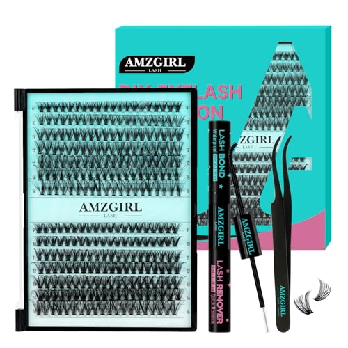 Lash Extension Kit 280PCS Eyelash Clusters 30D 40D DIY Eyelash Extension Kit Individual Lashes Natural Lash Clusters Kit with Lash Bond and Remover Waterproof, Lash Tweezers(D-Mix9-16mm Kit)