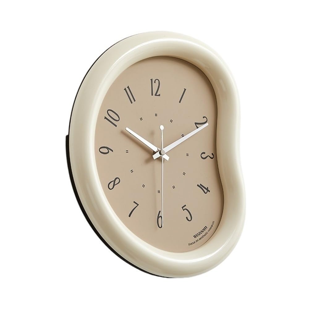J9V4G6S3B5 Analogue Wall Clock 26 * 30cm Wall Clock Silent Non Ticking Battery Operated Rustic Coastal Country Decorative for Bathroom Kitchen Bedroom for Room Decoration(Beige)